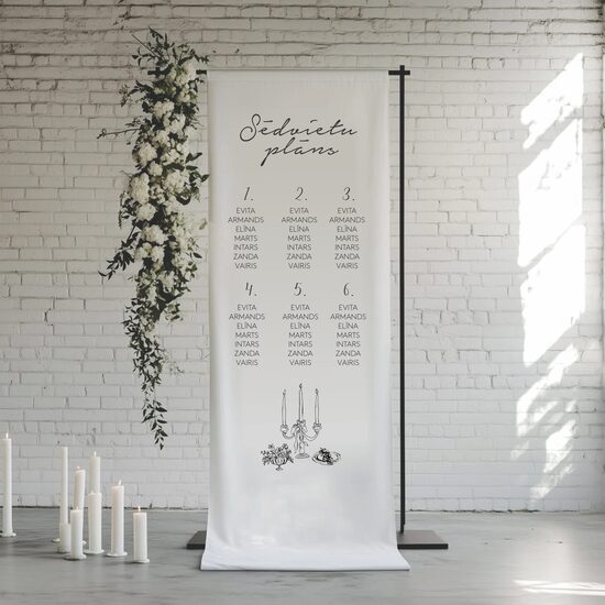 Auduma sēdvietu plāns | Sveču